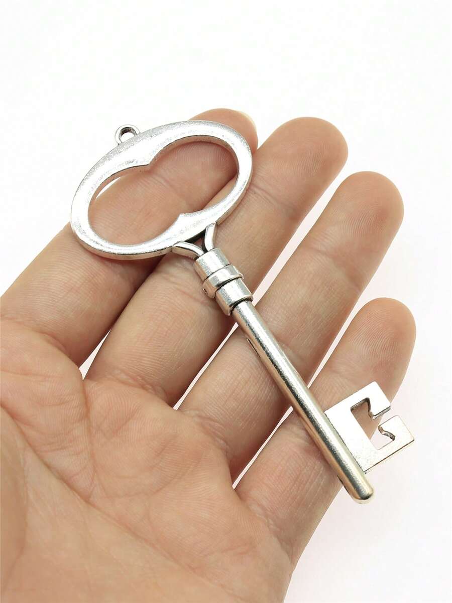 2 Cái/bộ Thường Ngày Hợp Kim Kẽm Chìa Khóa Tự Làm Mặt Dây Chuyền Cho Nữ Cho Tự Làm Trang Sức Làm - Ancient Silver - Xem 1