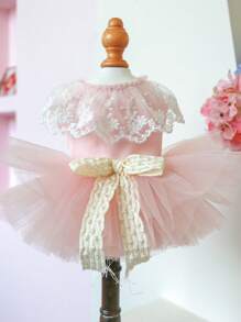 1 chiếc nơ thêu hoa trang trí thú cưng cho chó và mèo cho mùa hè - Hồng - Xem 1