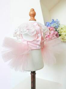 1 chiếc nơ thêu hoa trang trí thú cưng cho chó và mèo cho mùa hè - Hồng - Xem 2