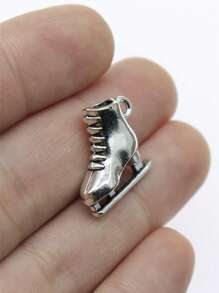 4入組21x18x6mm 3d滾輪溜冰鞋吊飾冰鞋吊飾用於鑰匙圈製作,項鍊製作 - Ancient Silver - 查看 2
