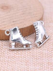 4入組21x18x6mm 3d滾輪溜冰鞋吊飾冰鞋吊飾用於鑰匙圈製作,項鍊製作 - Ancient Silver - 查看 3