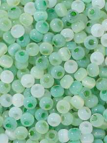 10 克時尚 4 毫米玻璃簡約圓形 DIY 珠子適合女士珠寶製作 - 綠色 - 查看 2