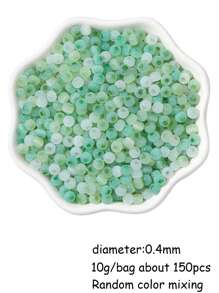 10 克時尚 4 毫米玻璃簡約圓形 DIY 珠子適合女士珠寶製作 - 綠色 - 查看 4