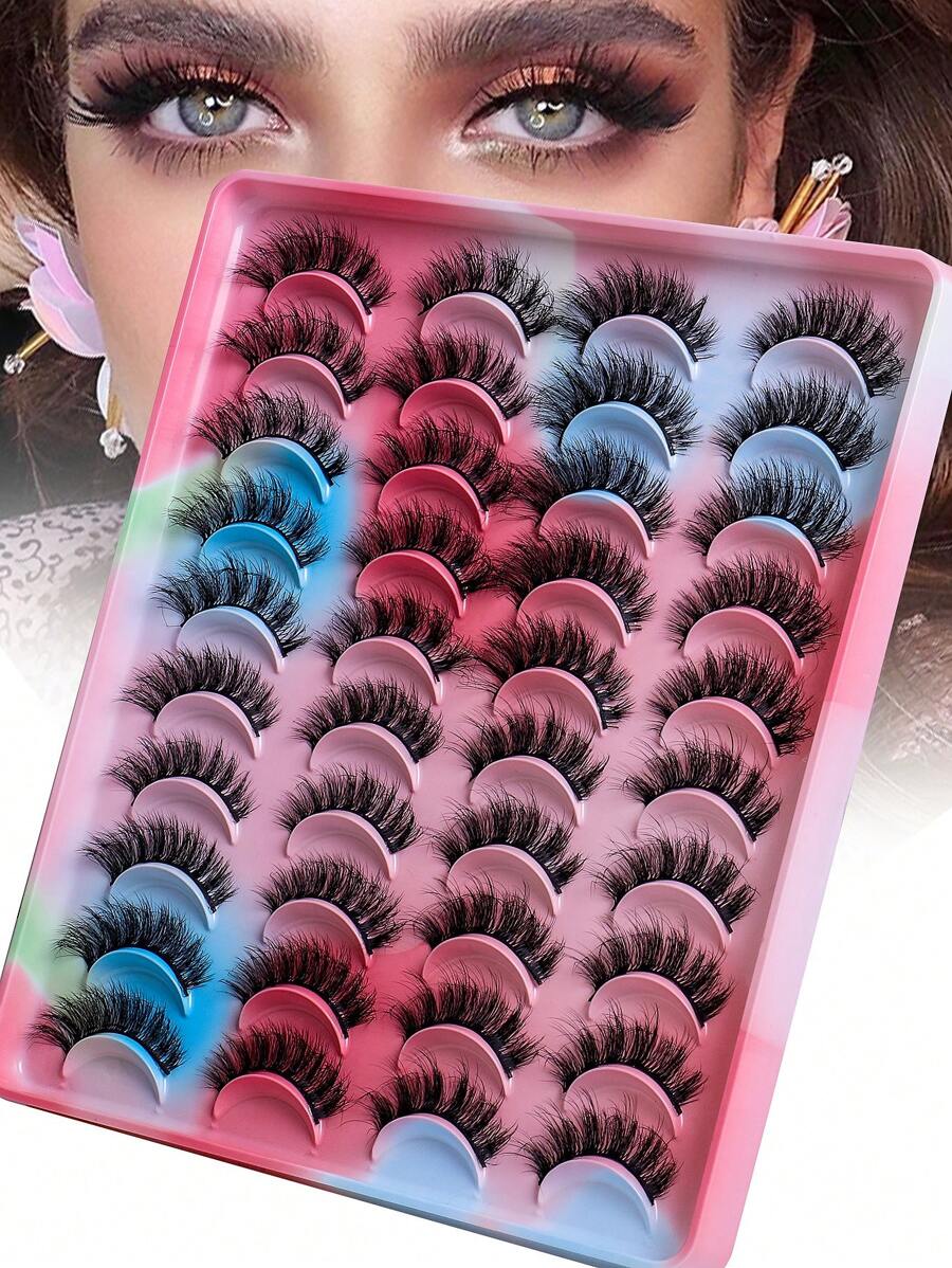 20 cặp lông mi giả có thể tái sử dụng - màu đen - Xem 1