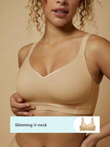 LUVLETTE Áo ngực không gọng silicon Dream Curve 2ndSkin Wireless Unlined Lounge No Show - Màu be - Xem 4