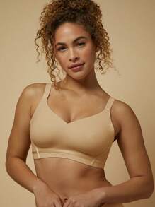 LUVLETTE Áo ngực không gọng silicon Dream Curve 2ndSkin Wireless Unlined Lounge No Show - Màu be - Xem 7