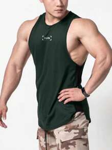 SHEIN Fitness 男士字母圖案運動背心