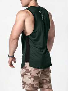 SHEIN Fitness 男士字母圖案運動背心