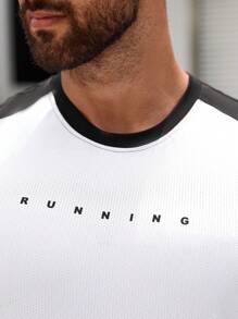 Manfinity Fitness Men Letter Graphic Sports Tank Top Workout Tops - White - View 3