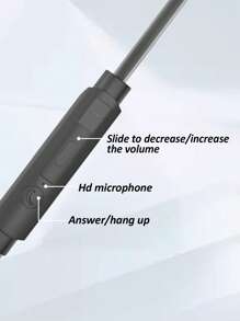 Type C插孔降噪有線入耳式耳機 - 黑色 - 查看 3