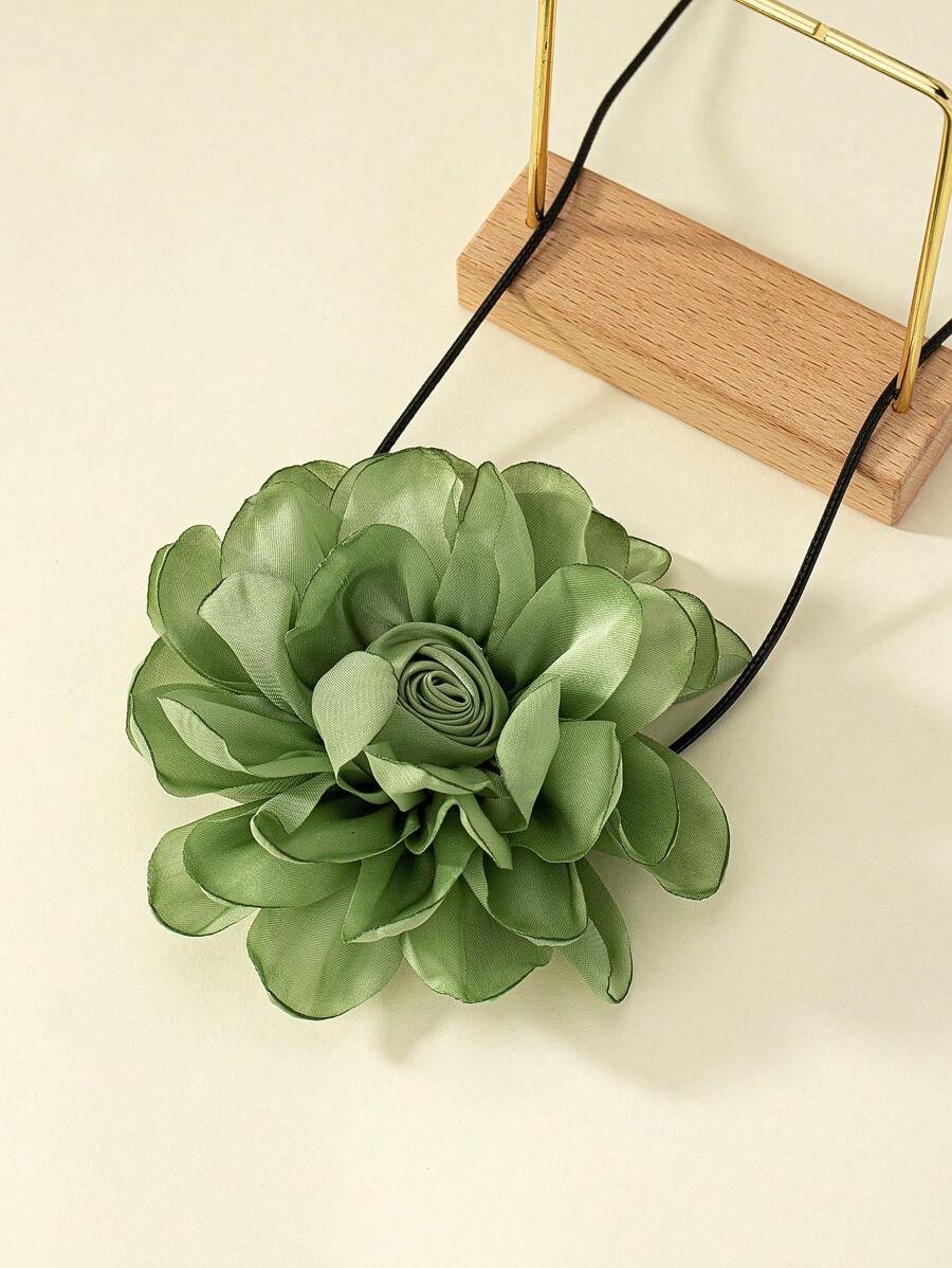 1對時尚深綠燒邊花卉彩色女士項鍊和腰鏈 - 彩色 - 查看 1