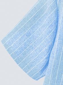 Manfinity Homme Áo sơ mi Nam Nút phía trước Sọc Giải trí - Màu xanh nhạt - Xem 3