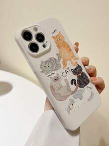 Cartoon Cat Print Waterproof Phone Case - Multicolor - View 2