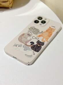 Cartoon Cat Print Waterproof Phone Case - Multicolor - View 3