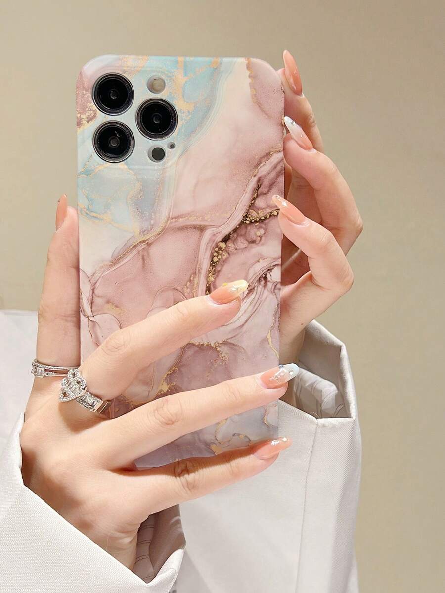 Marble Print Phone Case - Multicolor - View 1