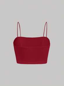 SHEIN MOD Solid Cami Top - Burgundy - View 6