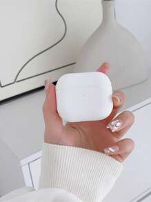 Vỏ bảo vệ Airpod bằng silicon màu trơn siêu mỏng 0,8mm có thể tháo rời - trắng - Xem 2