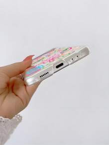 卡通女孩和小熊印花透明可折疊手機殼 - 彩色 - 查看 7