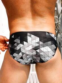Manfinity Men Geo Print Swim Brief - Multicolor - View 2