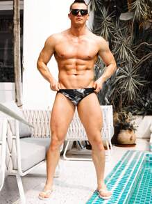 Manfinity Men Geo Print Swim Brief - Multicolor - View 5