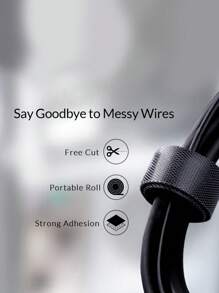 素色數據線整理器 - 黑色 - 查看 6