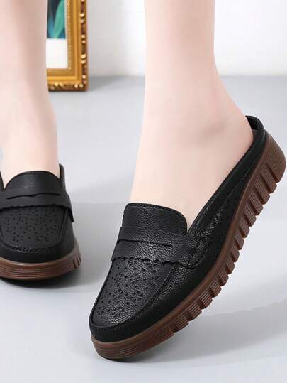 Elegant Mule Flats For Women, Hollow Out Slip-on Flats