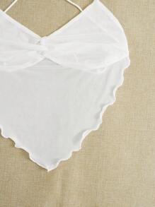 SHEIN EZwear Crisscross Backless Bandana Hem Cami Top - White - View 4