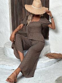SHEIN Clasi Áo liền quần nữ Túi Dải chun Họa tiết hoa Boho - Nhiều màu - Xem 6