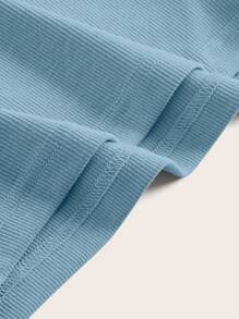 SHEIN EZwear Solid Backless Halter Top - Dusty Blue - View 3