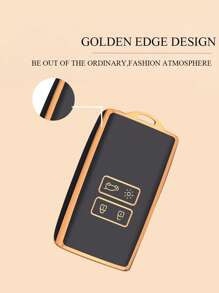 1入組汽車鑰匙包與雷諾兼容，鑰匙扣蓋 - 彩色 - 查看 3