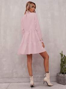 缺口領娃娃裙 - 淺粉色 - 查看 2