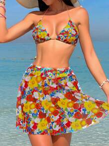 Bộ Bikini Nữ Thắt nút Ren lên Hoa - Nhiều màu - Xem 1