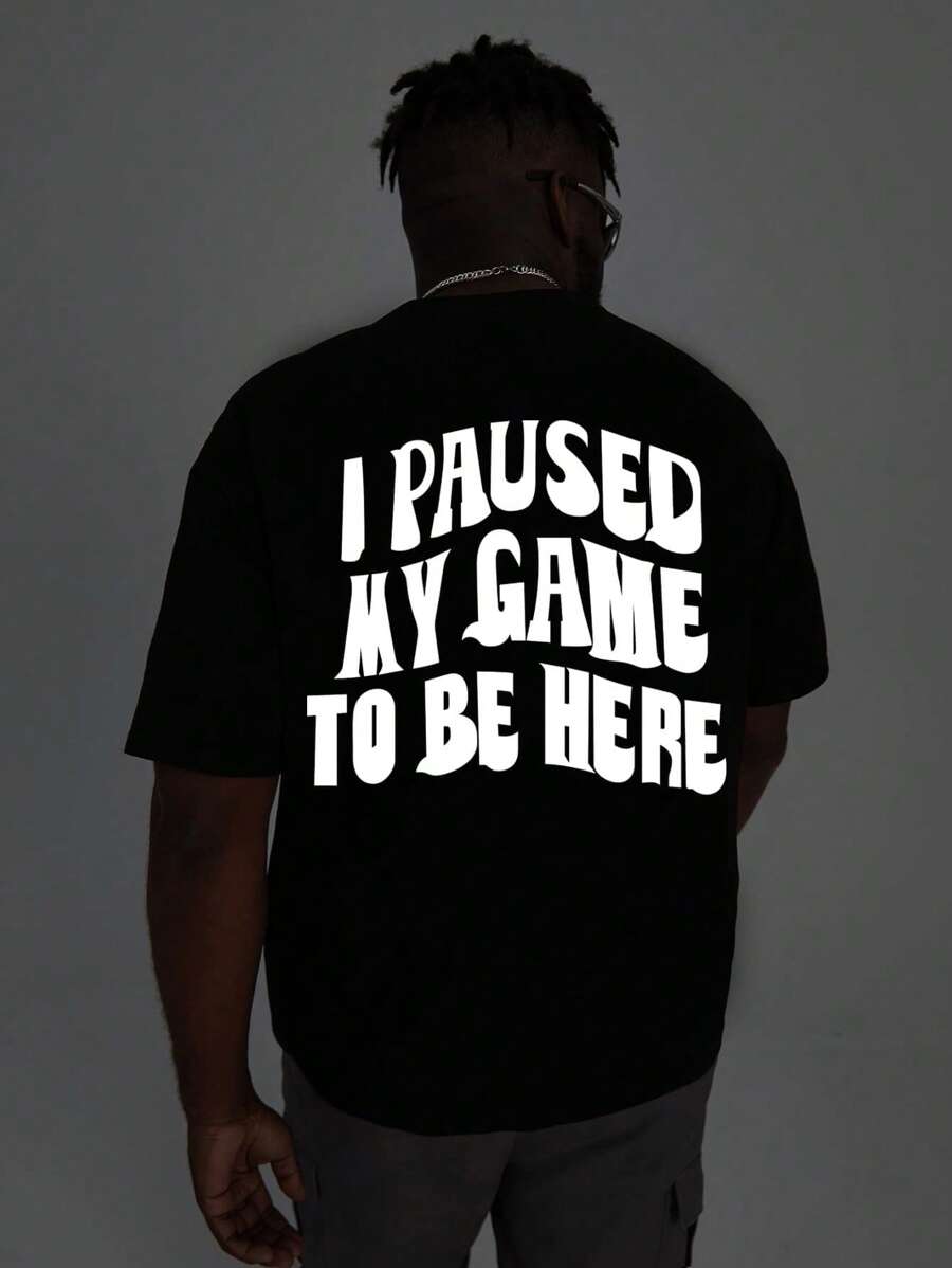 Manfinity EMRG Men Plus Slogan Graphic Tee - Black - View 1