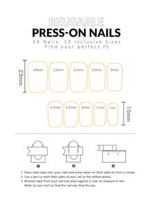 Elevate Your Style With 24pcs Long Square Butterfly Pattern Full Cover Fake Nail Set Press On Nails Nail Supplies - Multicolor - View 3