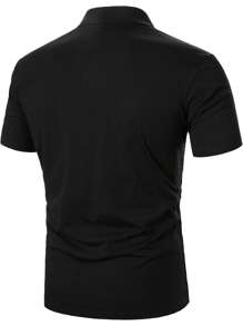 Manfinity Homme 男士船錨圖案POLO衫 - 黑色 - 查看 2