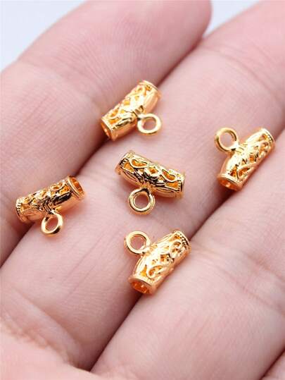 50 st blommiga ihåliga tredelade anslutningshängen, lämpliga för att göra DIY-smycken