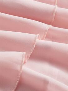 SHEIN MOD Solid Ruched Bust Layered Hem Cami Dress - Baby Pink - View 3