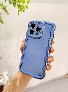 波浪裝飾電鍍手機殼 - 藍色 - 查看 1