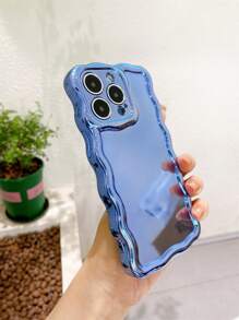波浪裝飾電鍍手機殼 - 藍色 - 查看 2