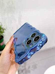 波浪裝飾電鍍手機殼 - 藍色 - 查看 4