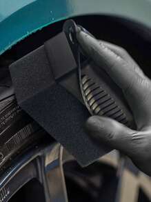 1pc Car Tire Cleaning Sponge - Black - View 1