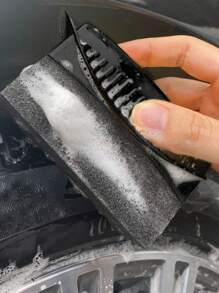 1pc Car Tire Cleaning Sponge - Black - View 2