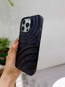 波紋圖案電鍍手機殼 - 黑色 - 查看 4