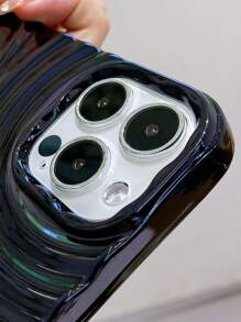 波紋圖案電鍍手機殼 - 黑色 - 查看 9