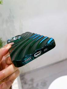 波紋圖案電鍍手機殼 - 墨綠色 - 查看 5