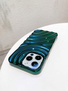 波紋圖案電鍍手機殼 - 墨綠色 - 查看 6