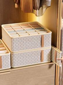 1 pieza Caja de almacenamiento de ropa interior con rejilla múltiple, decoración, decoración de festival, decoración de habitación, decoración del hogar, decoración de dormitorio, organizador, almacenamiento del hogar, para camisetas blancas de mujer, pantalones negros de mujer, ropa de invierno de señora, vestidos, ropa de invierno para señoras, vestidos elegantes de mujer, blusas blancas para señoras, manga larga, mono blanco para mujer, vestidos de primavera para mujer, atuendos de primavera para mujer, primavera, ropa de primavera, minimalista, almacenamiento de blusas de verano