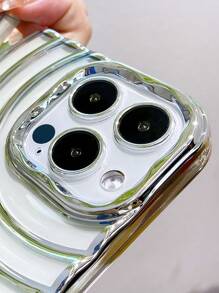 波紋設計電鍍手機殼 - 銀色 - 查看 2