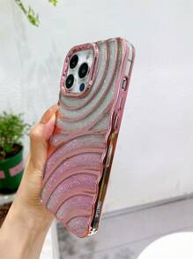 波紋設計電鍍手機殼 - 玫瑰金 - 查看 4