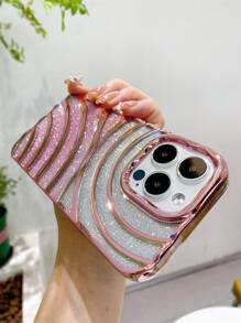波紋設計電鍍手機殼 - 玫瑰金 - 查看 5